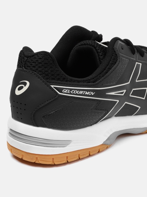 ASICS Men Black Gel-Courtmov Solid Running Shoes with Perforation Detail - Image 5