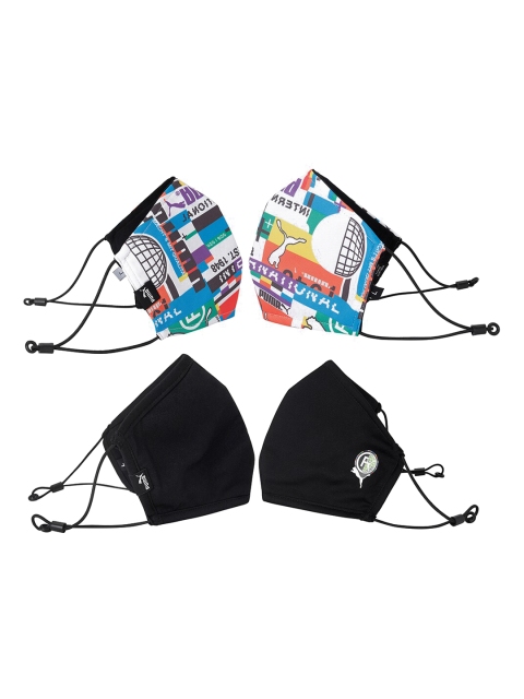 Puma Unisex Black Set of two Adjustable Face Mask - Image 3