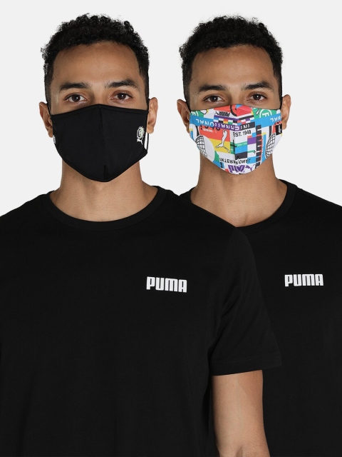 Puma Unisex Black Set of two Adjustable Face Mask - Image 7