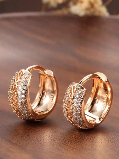 Shining Diva Fashion Rose Gold Contemporary Studs Earrings