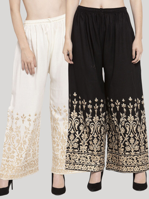 Clora Creation Pack Of 2 Women Floral Printed Palazzos