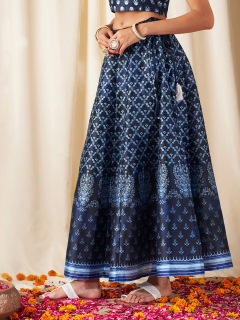 Shae by SASSAFRAS Women Deep Navy Blue Floral Skirt - Image 2