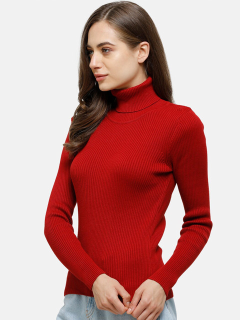 98 Degree North Women Red Turtle Neck Pullover - Image 3