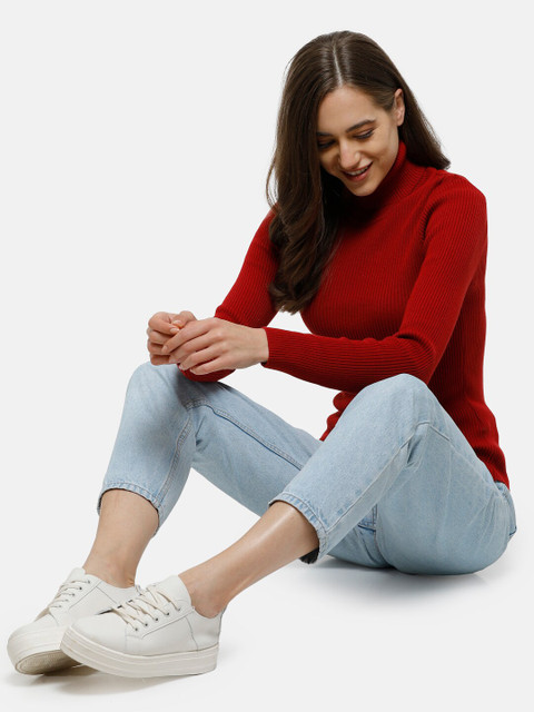 98 Degree North Women Red Turtle Neck Pullover - Image 5