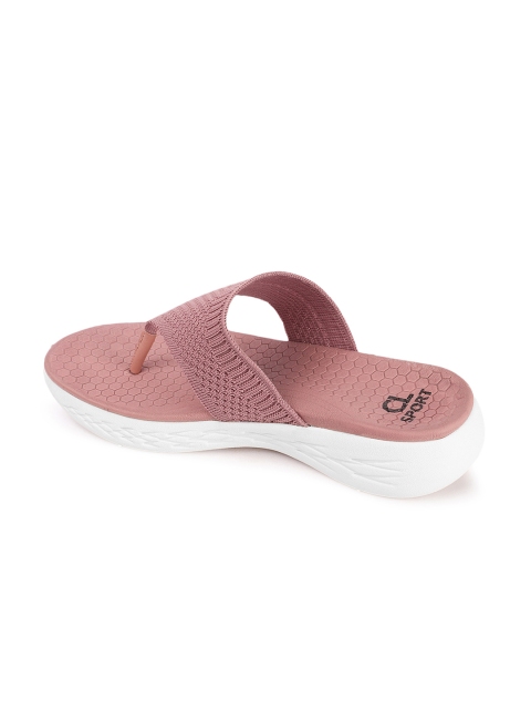 Carlton London sports Women Pink Rubber Thong Flip-Flops - Image 5
