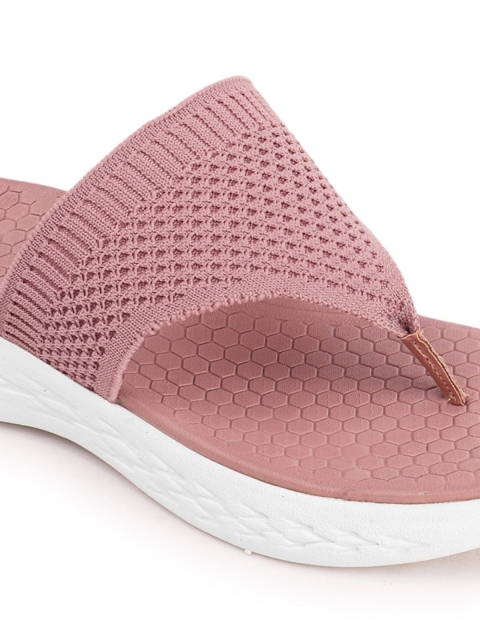 Carlton London sports Women Pink Rubber Thong Flip-Flops - Image 7