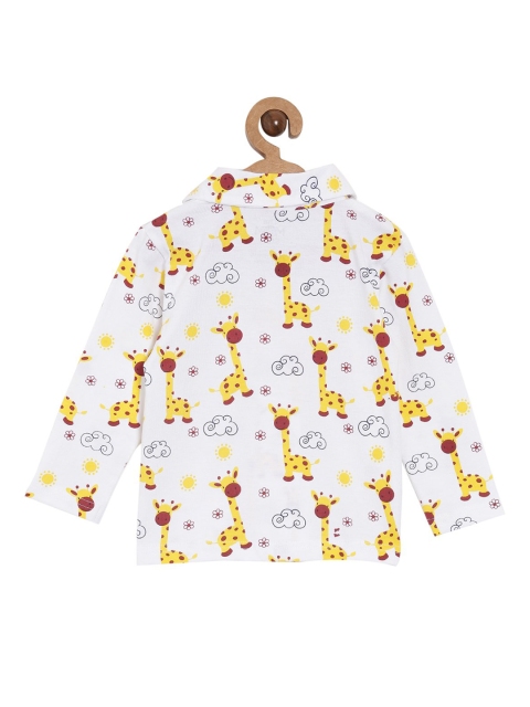 The Mom Store Unisex Kids White & Yellow Printed Night suit - Image 3