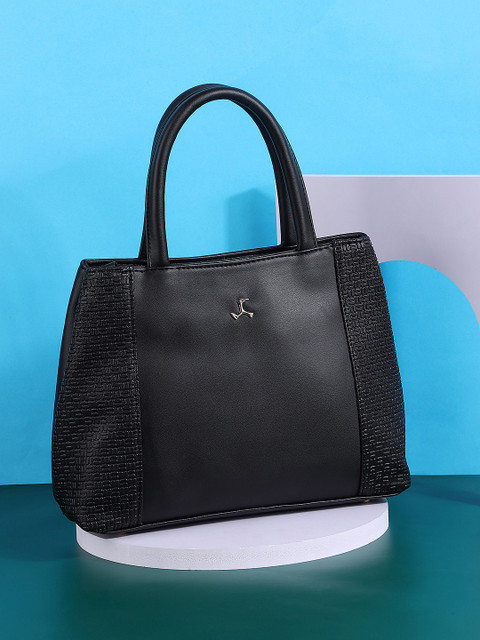 Mochi Black PU Structured Handheld Bag