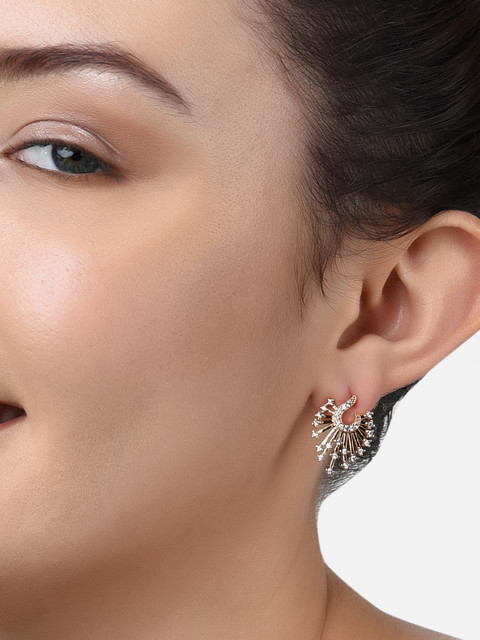 AMI Rose Gold Set of 2 Contemporary Stud Earrings - Image 2