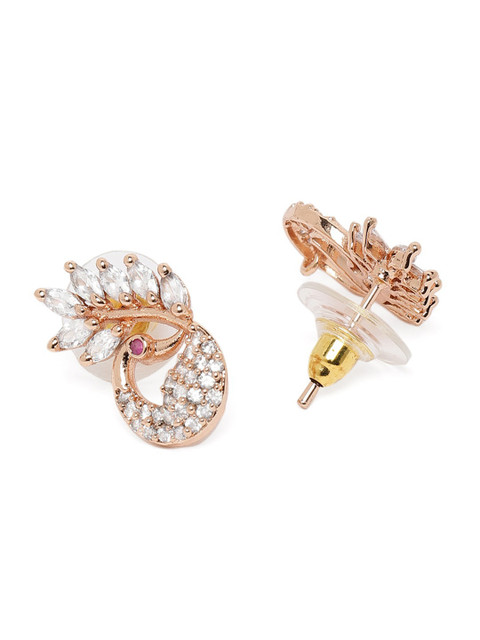 AMI Rose Gold Set of 2 Contemporary Stud Earrings - Image 5