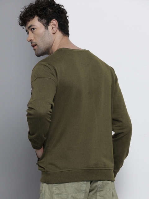 The Indian Garage Co Men Olive Green Sweatshirt - Image 4