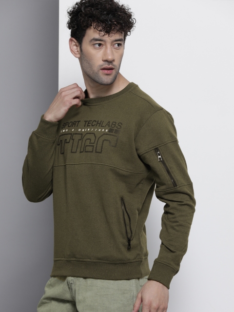 The Indian Garage Co Men Olive Green Sweatshirt - Image 3