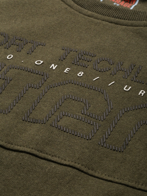 The Indian Garage Co Men Olive Green Sweatshirt - Image 2