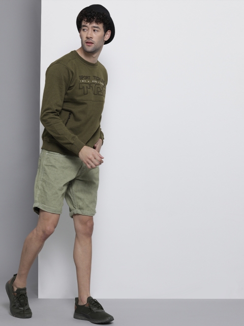 The Indian Garage Co Men Olive Green Sweatshirt - Image 5