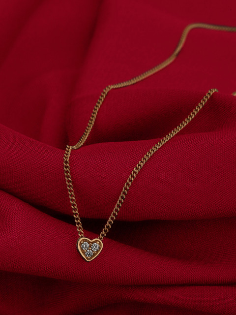 Carlton London Rose Gold Brass Rose Gold-Plated Handcrafted Necklace