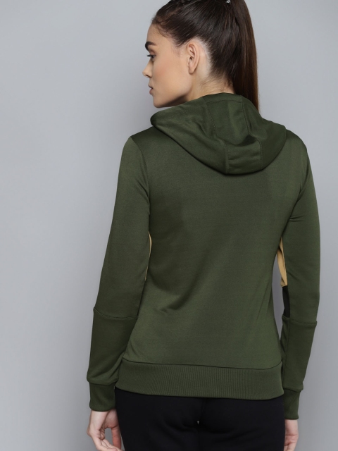 Alcis Women Olive Green Mustard Colourblocked Sporty Jacket - Image 5