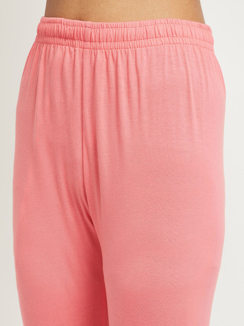 max Women Coral-Pink Solid Churidar-Length Leggings - Image 5