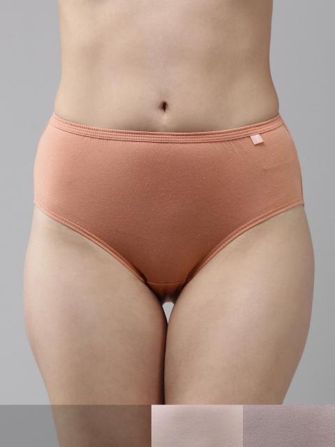 Van Heusen Pack of 3 Solid Anti Bacterial No Marks Waistband Hipster Panty