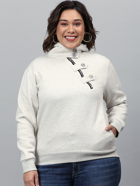 Instafab Plus Women Plus Size Hooded Sweatshirt
