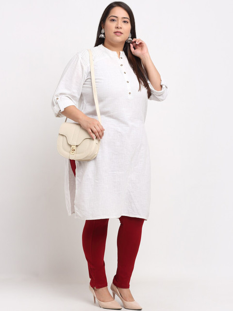 TAG 7 PLUS Women Plus Size Maroon Solid Ankle Length Leggings - Image 4