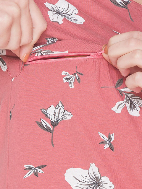 AV2 Pink Printed Maternity Short Nightdress - Image 3