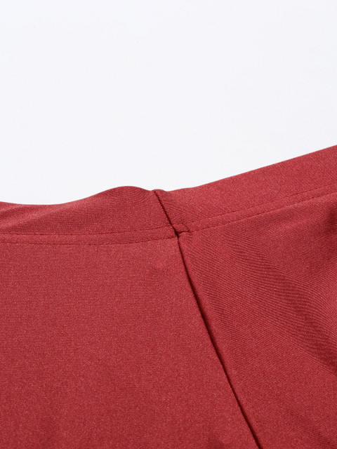 Go Colors Women Maroon Solid Shimmer Ankle Length Leggings - Image 6