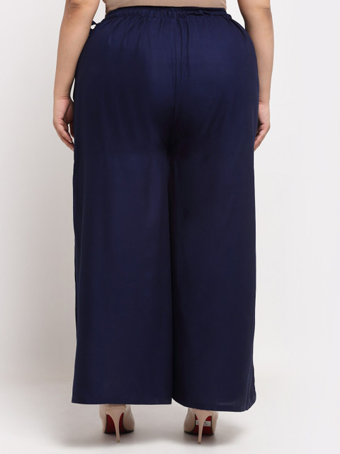 TAG 7 PLUS Women Navy Blue Flared Ethnic Palazzos - Image 3