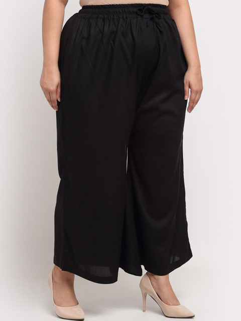 TAG 7 PLUS Women Black Flared Plus Size Ethnic Palazzos - Image 2