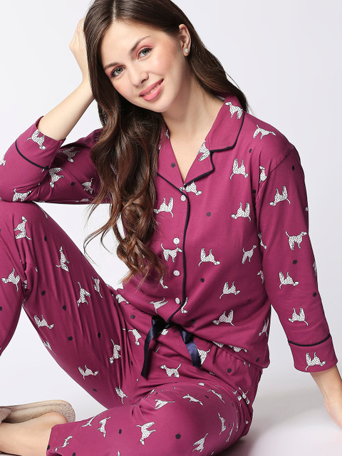 I like me Women Purple Self Design