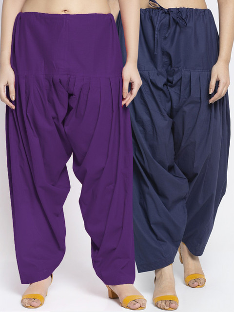 GRACIT Women Pack Of 2 Solid Cotton Loose Fit Salwar