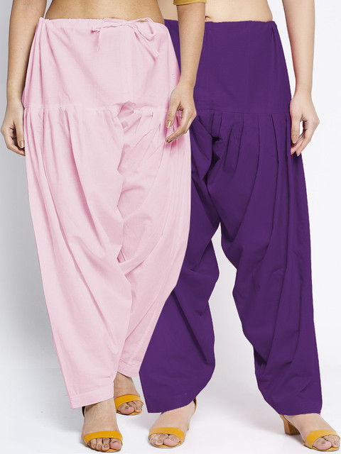 GRACIT Women Pack Of 2 Solid Cotton Salwar