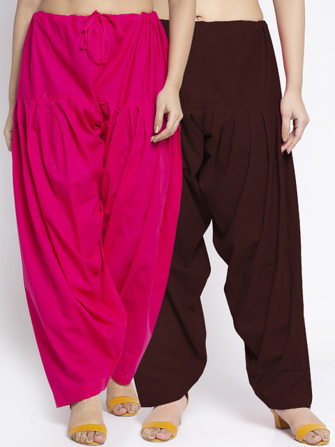 GRACIT Women Pack Of 2 Solid Cotton Salwars