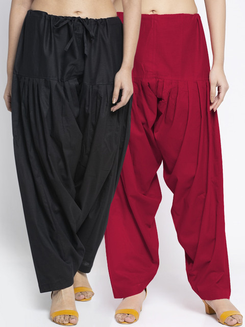 GRACIT Women Pack Of 2 Solid Cotton Salwars