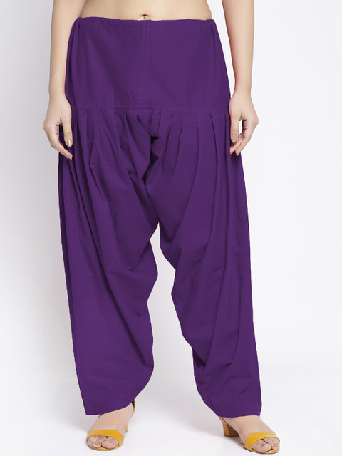 GRACIT Women Purple Solid Cotton Salwar