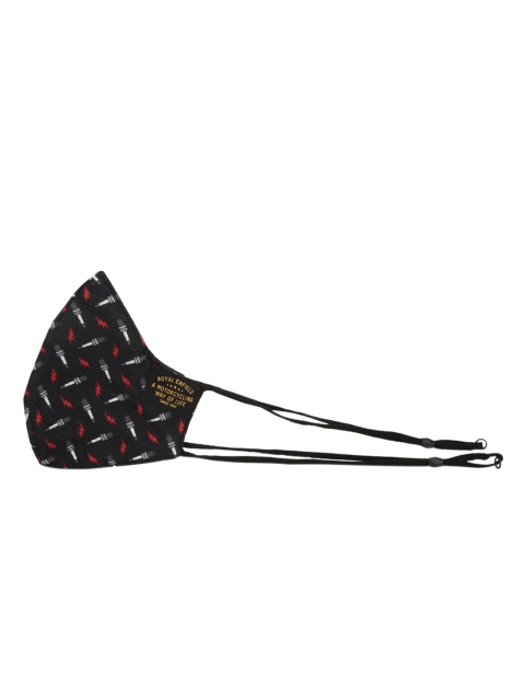 Royal Enfield Unisex Charcoal Black & White Printed Cotton Reusable Barricade Cloth Mask - Image 3
