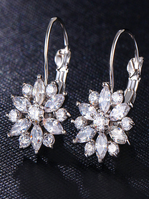 Shining Diva Fashion Silver-Plated Contemporary Hoop Earrings