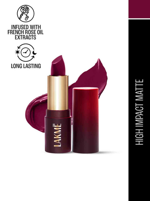 Lakme Forever Matte Long Lasting Lipstick With French Rose Oil Ext 4.5g - Red Marsala CR10