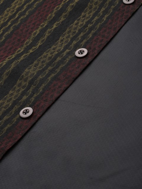 Anouk Men Black Woven Design Nehru Jacket - Image 8