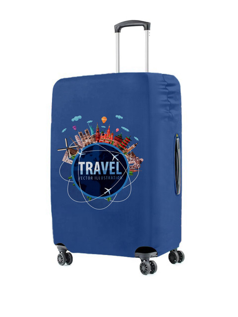 Cortina Blue Printed Protective Small Trolley Bag Cover