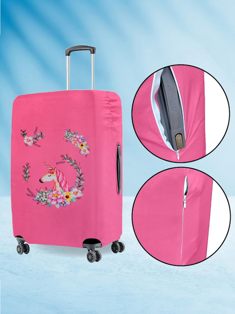 Cortina Pink Printed Protective Large Trolley Bag Cover - Image 2