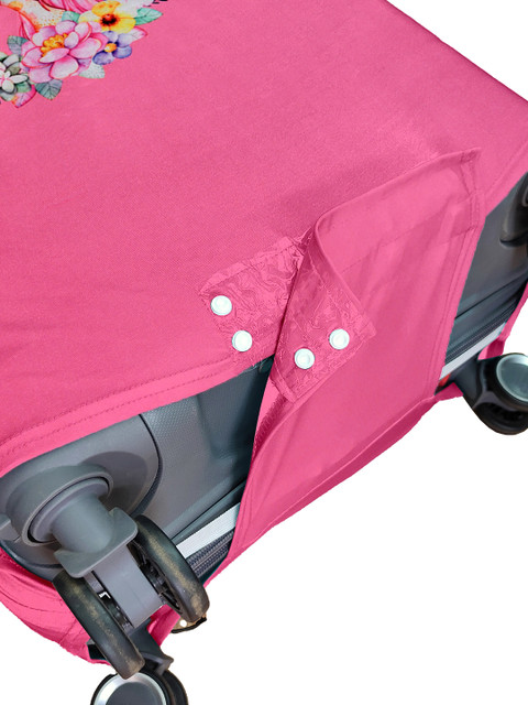 Cortina Pink Printed Protective Large Trolley Bag Cover - Image 5