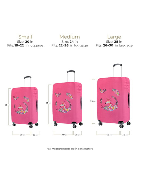 Cortina Pink Printed Protective Large Trolley Bag Cover - Image 7