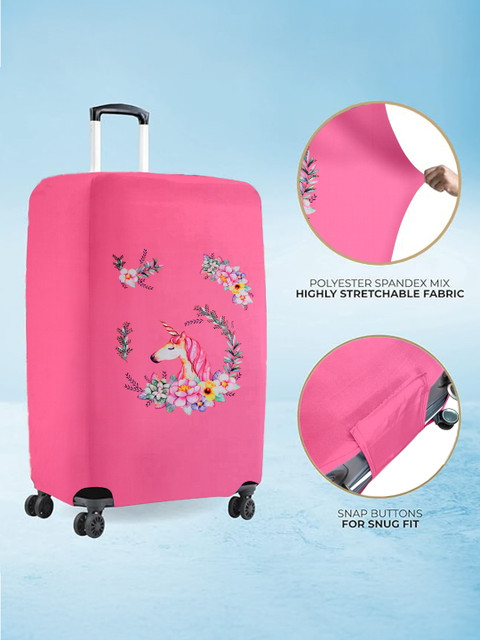 Cortina Pink Printed Protective Large Trolley Bag Cover - Image 3