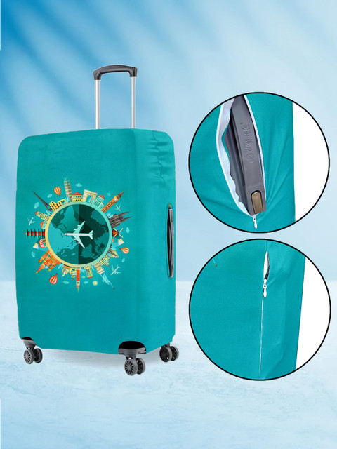 Cortina Turquoise Printed Protective Small Trolley Bag Cover - Image 3