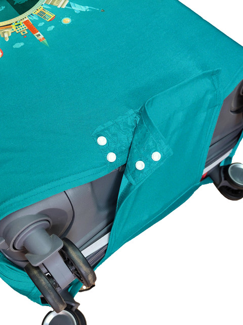 Cortina Turquoise Printed Protective Small Trolley Bag Cover - Image 5