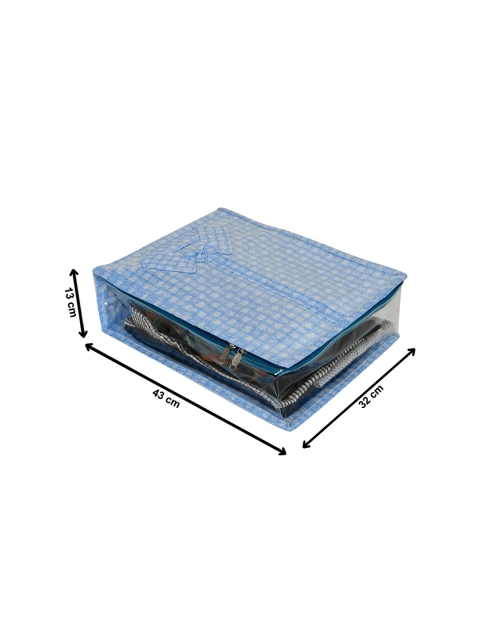Kuber Industries Pack Of 2 Blue Checked Shirts & Clothing Organizer - Image 6