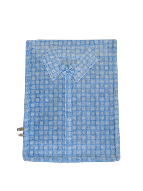 Kuber Industries Pack Of 2 Blue Checked Shirts & Clothing Organizer - Image 5