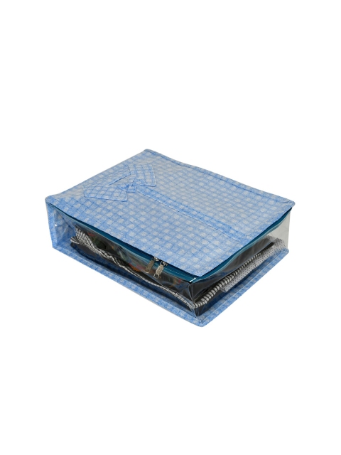 Kuber Industries Pack Of 2 Blue Checked Shirts & Clothing Organizer - Image 4