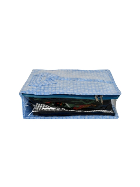 Kuber Industries Pack Of 2 Blue Checked Shirts & Clothing Organizer - Image 3