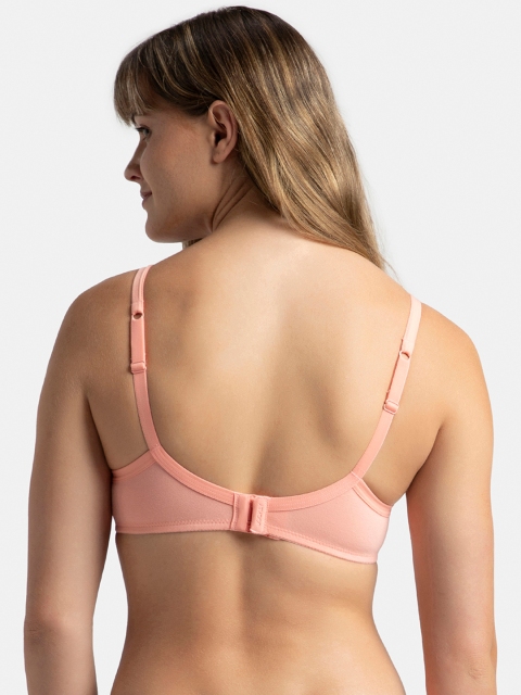 Jockey Wirefree Padded Plus Size Cotton Medium Coverage Tshirt Bra with Lace Styling -1723 - Image 3
